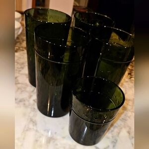Hearth & Hand 2017 Vintage Inspired Deep Green Drinking Glasses